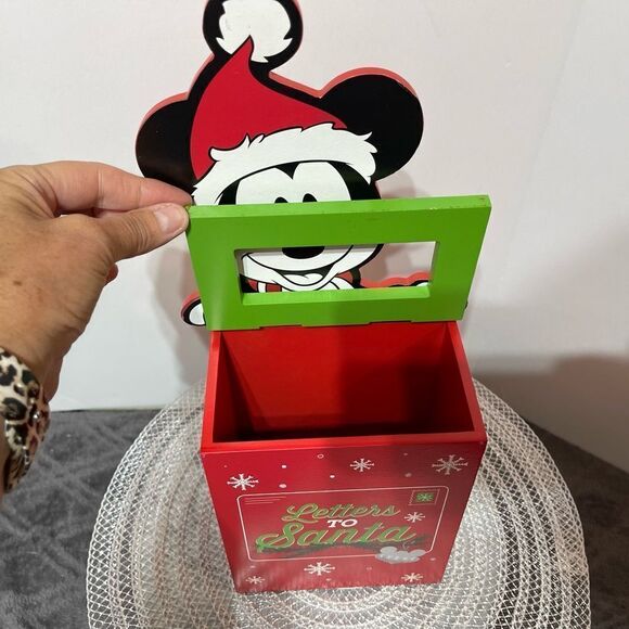 Disney Mickey Mouse Wooden Letters to Santa Box NWT - Picture 4 of 13